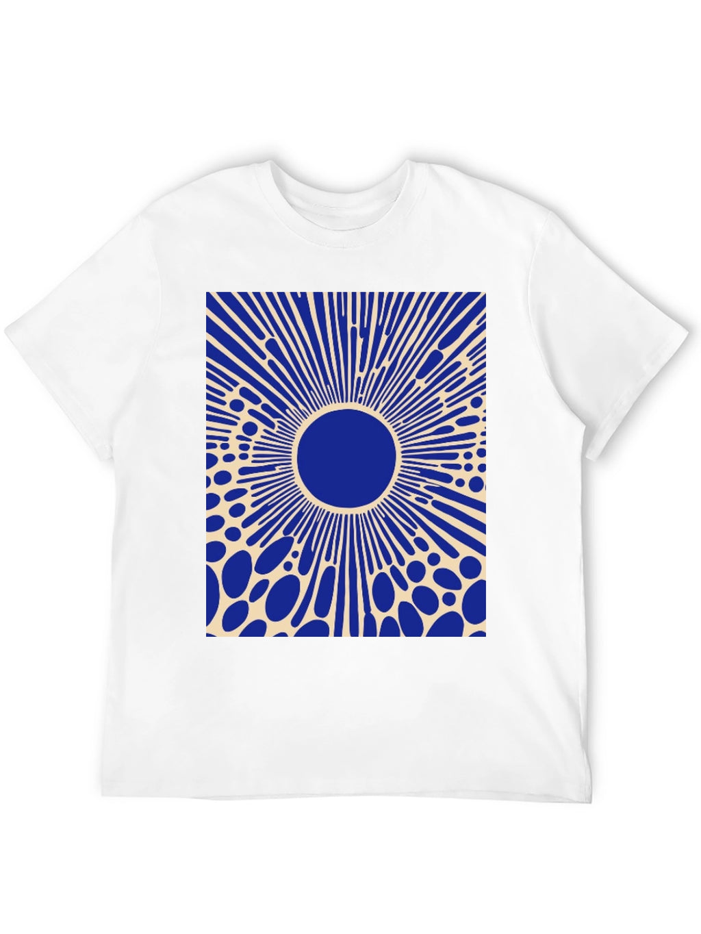 Abstract Graphic Tee - Blue Burst Design