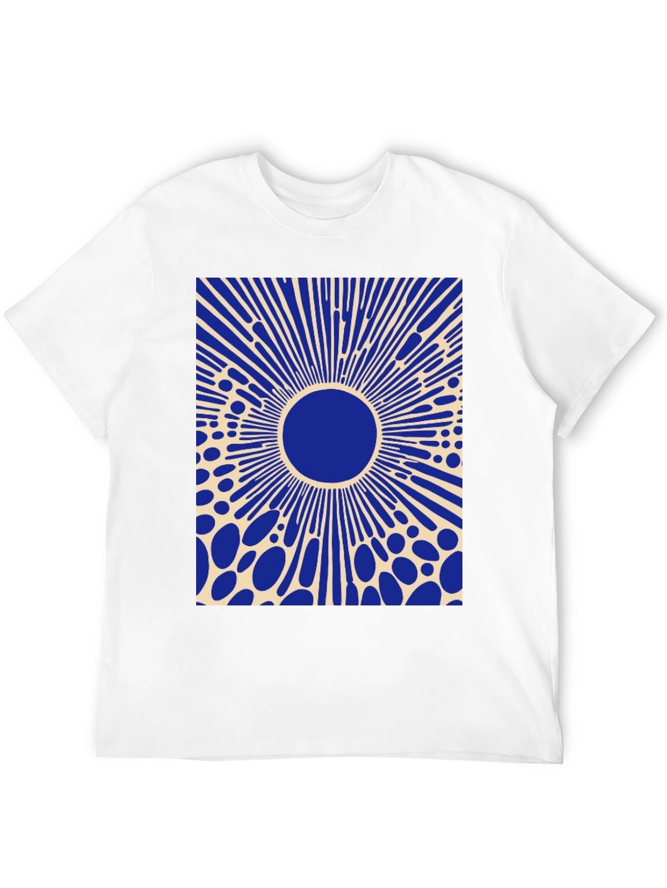 Abstract Graphic Tee - Blue Burst Design