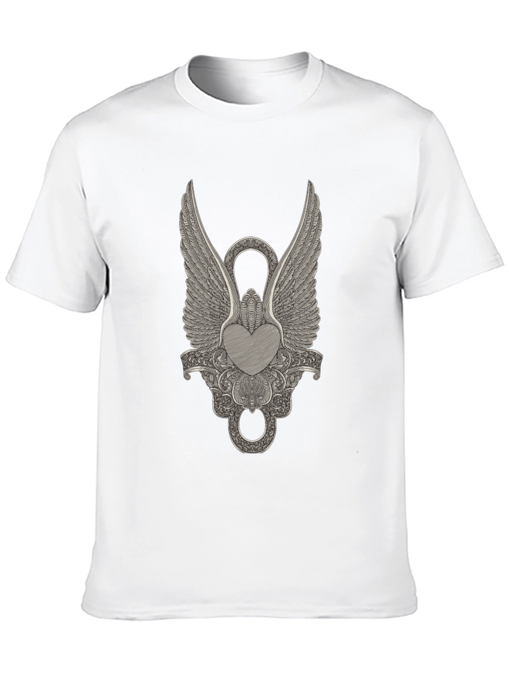 Winged Heart Graphic Black T-Shirt