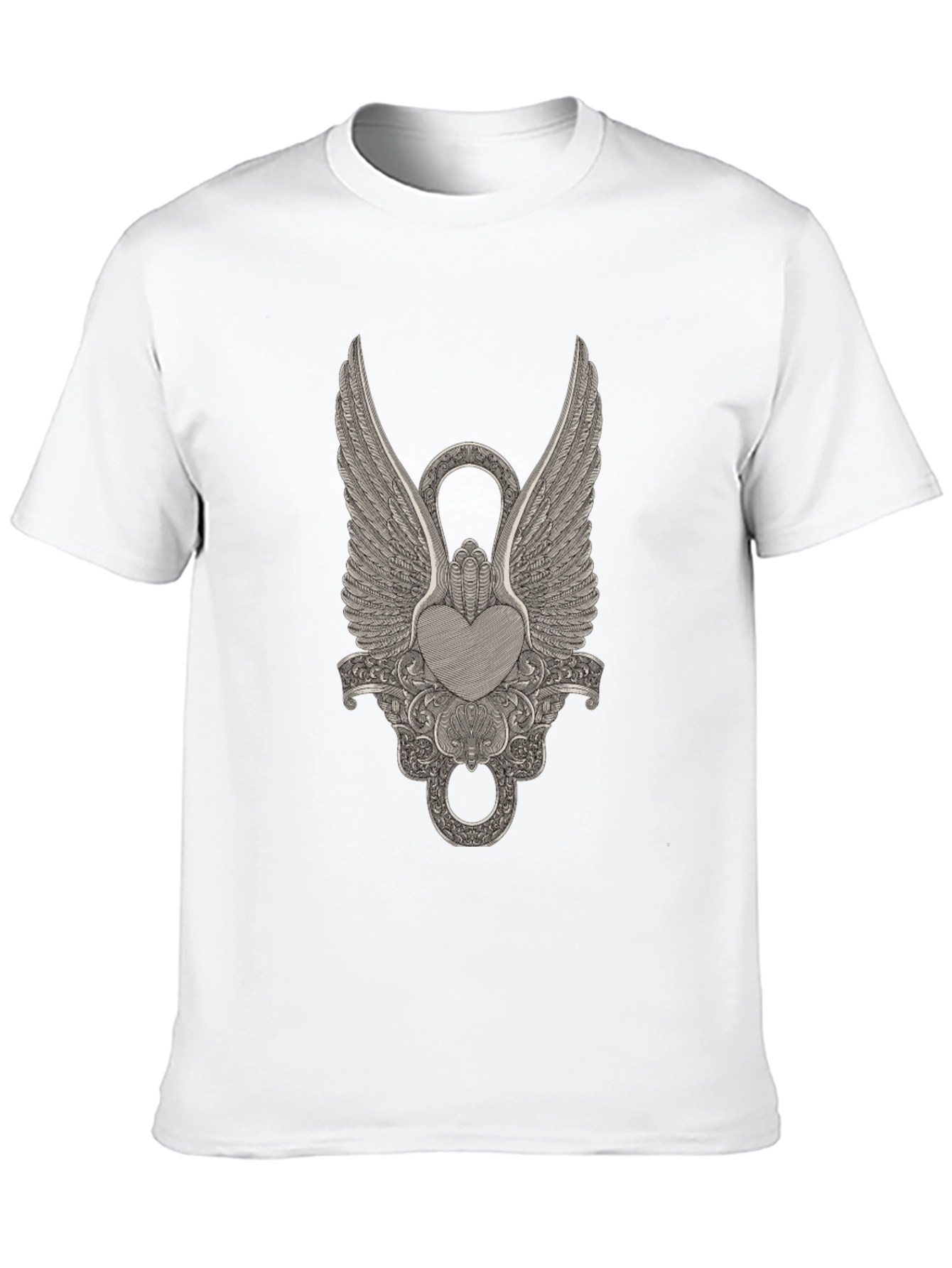Winged Heart Graphic Black T-Shirt