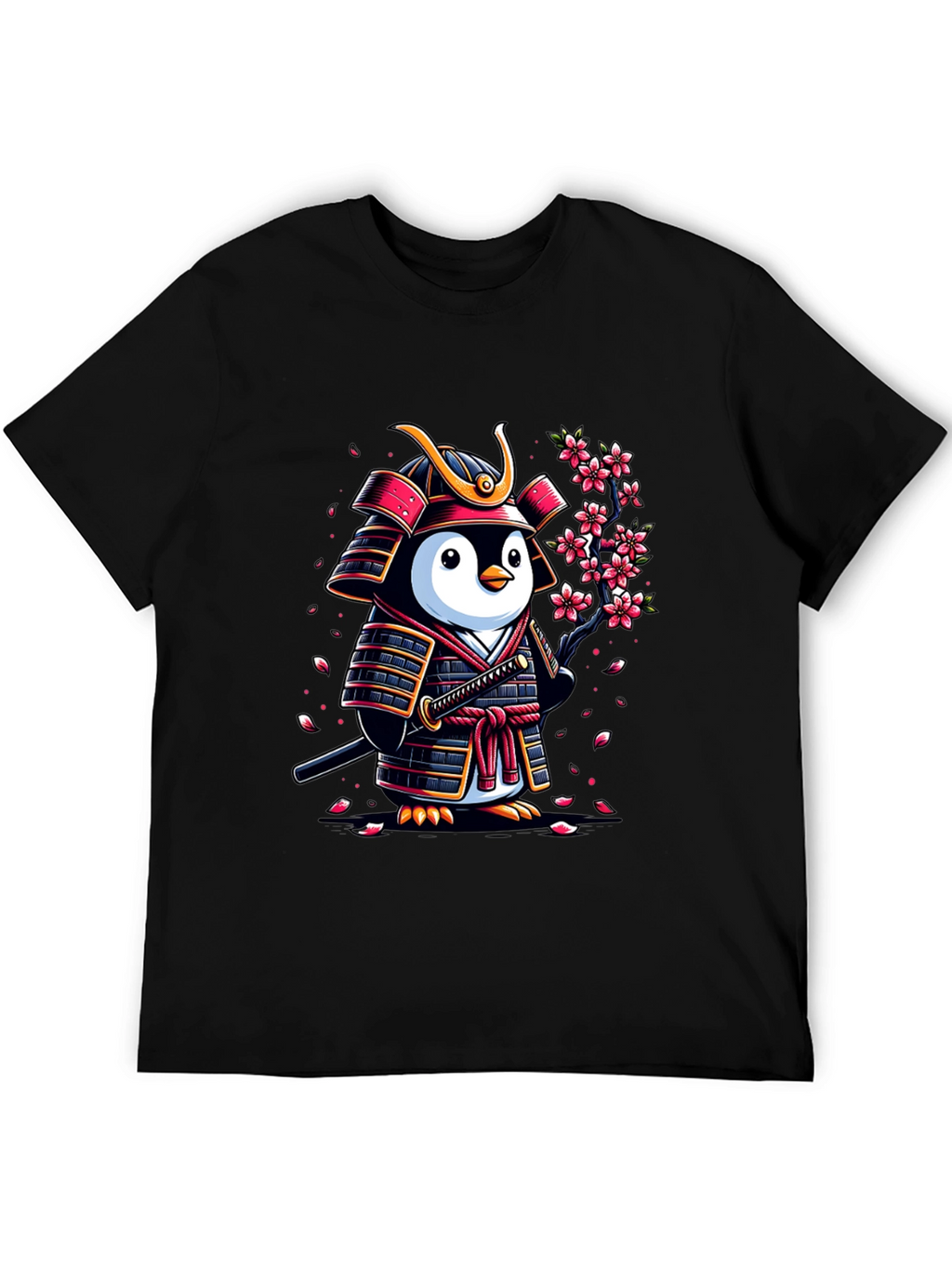 Samurai Penguin Graphic T-Shirt