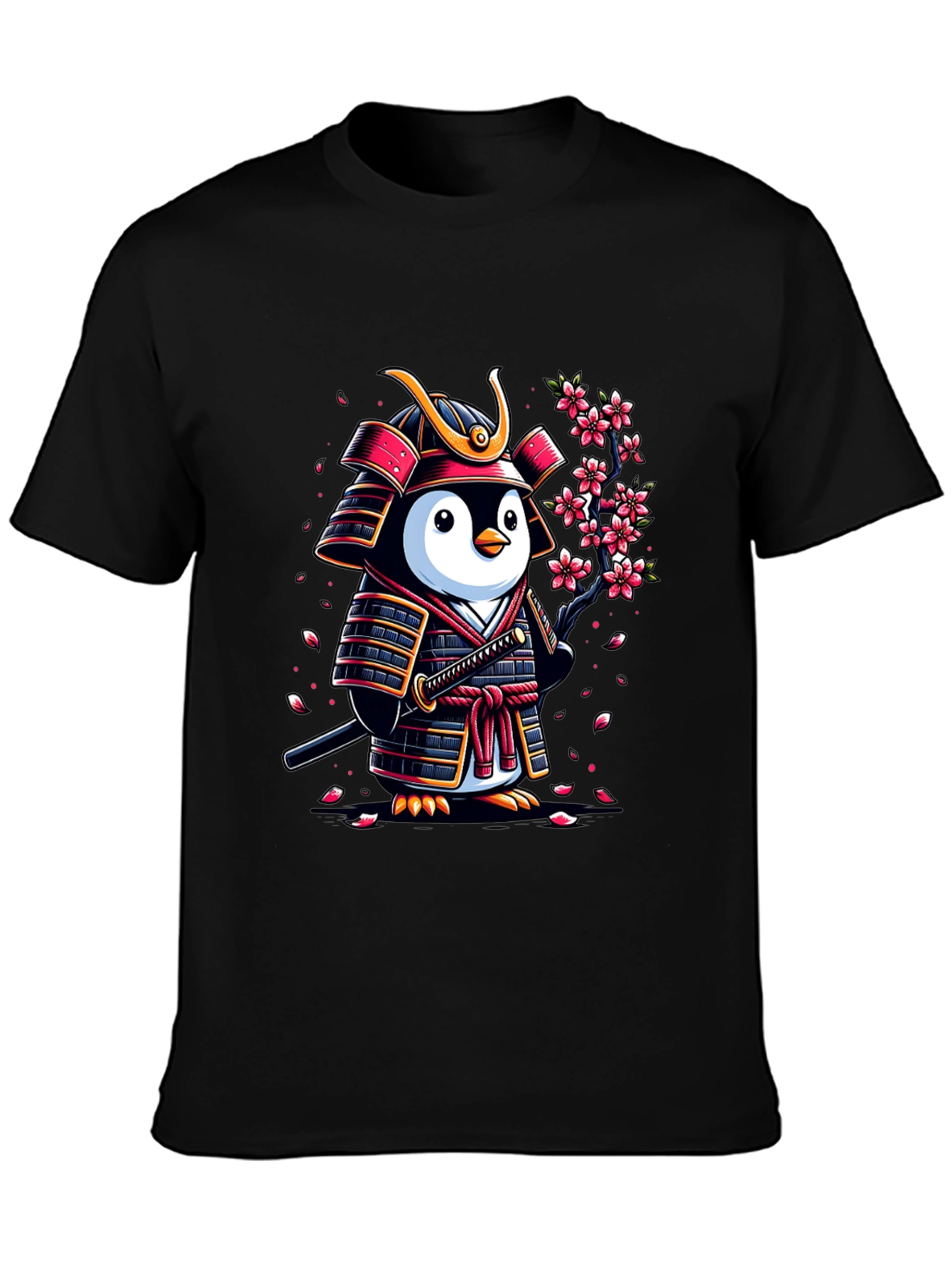 Samurai Penguin Graphic T-Shirt