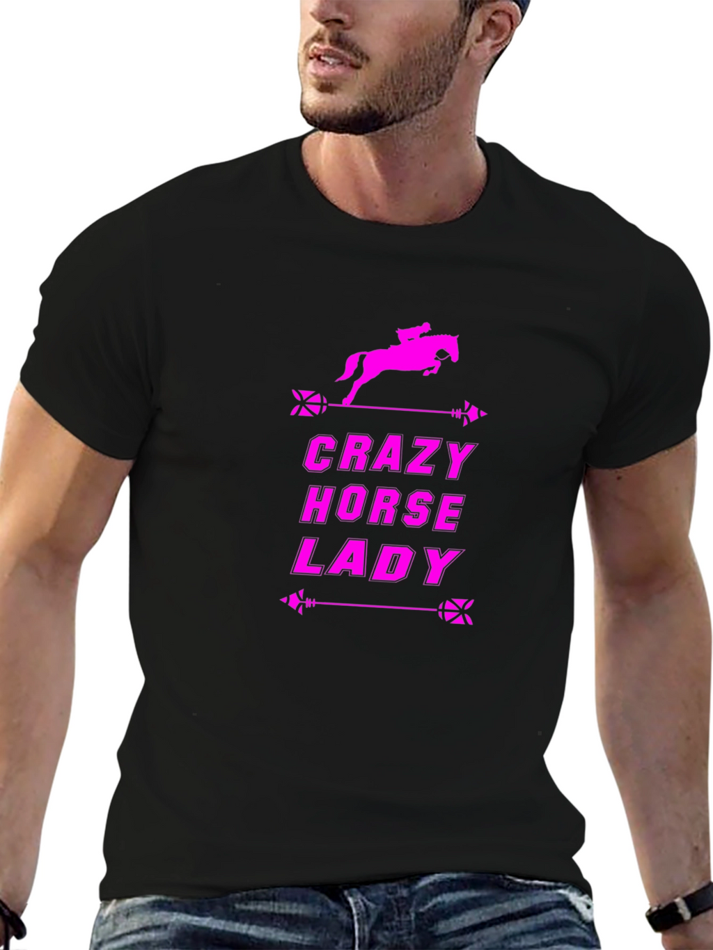 Crazy Horse Lady Black T-Shirt