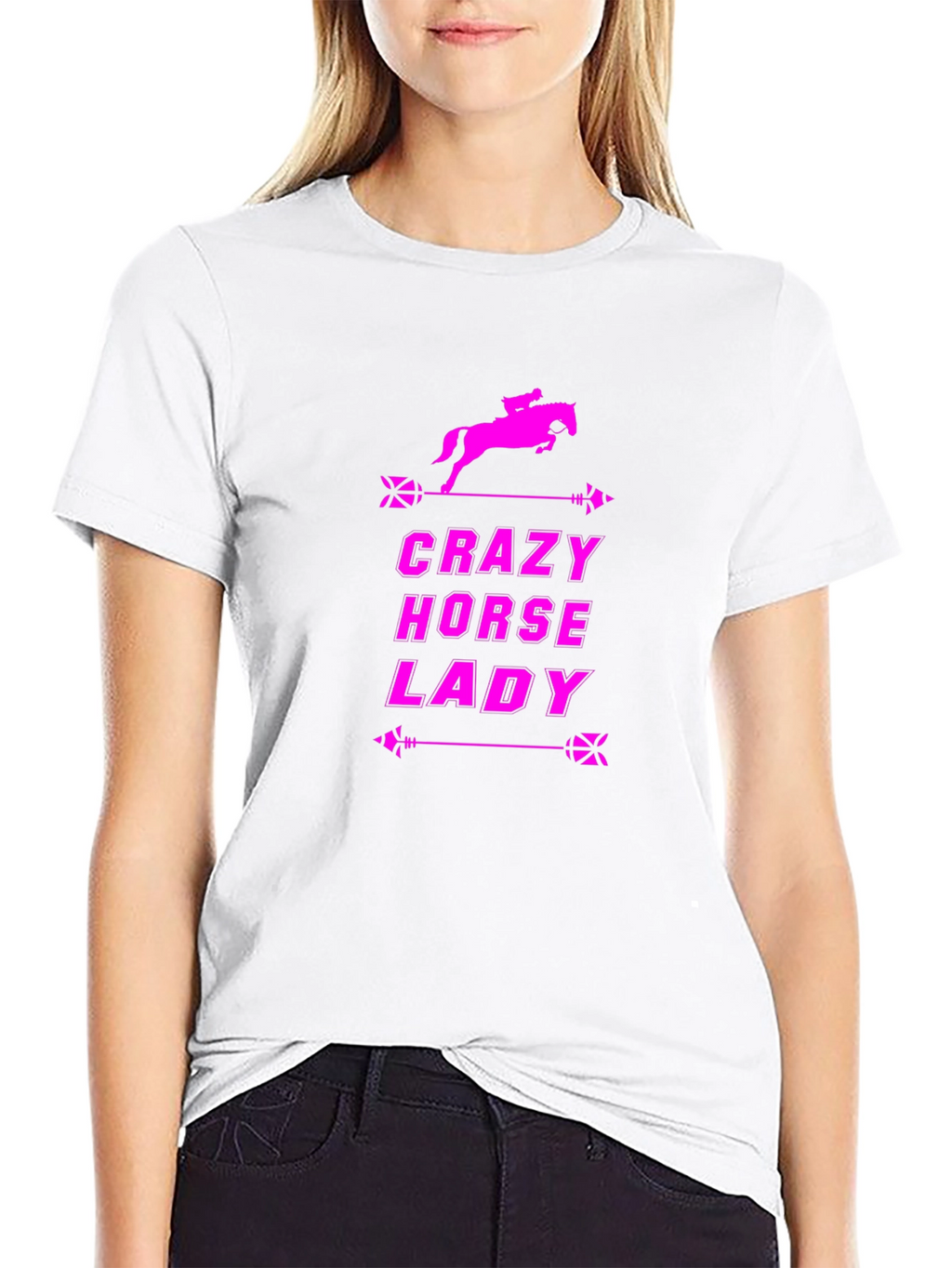 Crazy Horse Lady Black T-Shirt