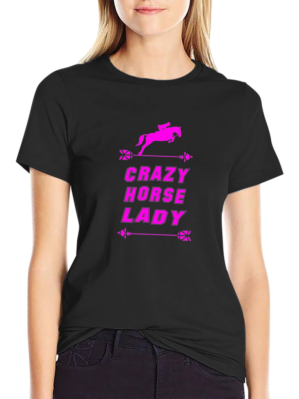 Crazy Horse Lady Black T-Shirt