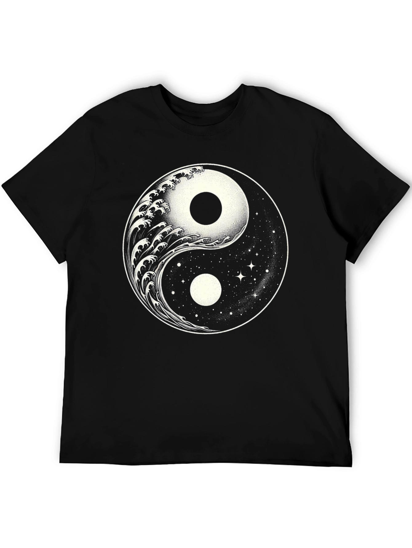 Yin Yang Wave and Space T-Shirt - Harmony Design
