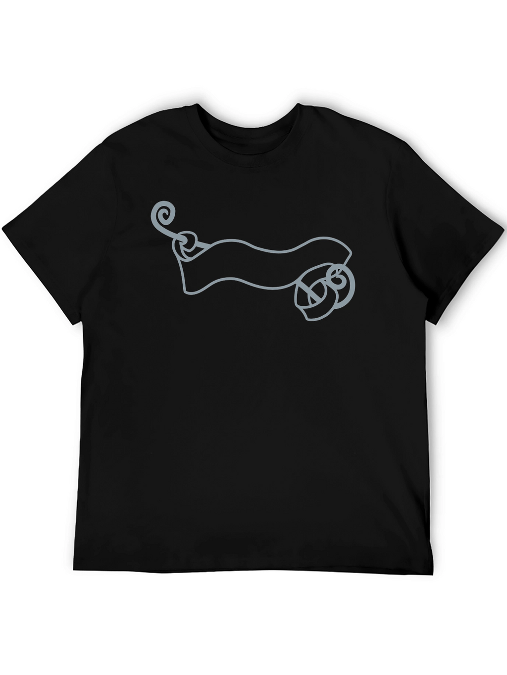 Mens Black Graphic Tee - Scroll Design