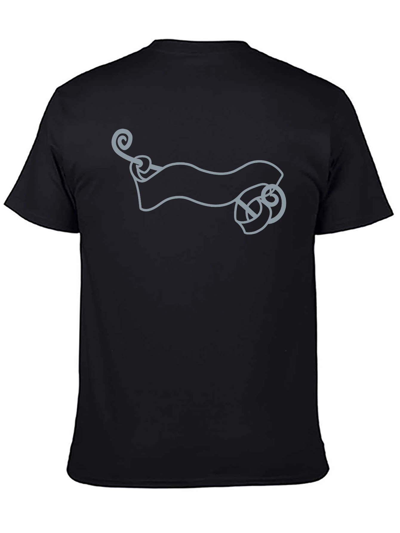 Mens Black Graphic Tee - Scroll Design