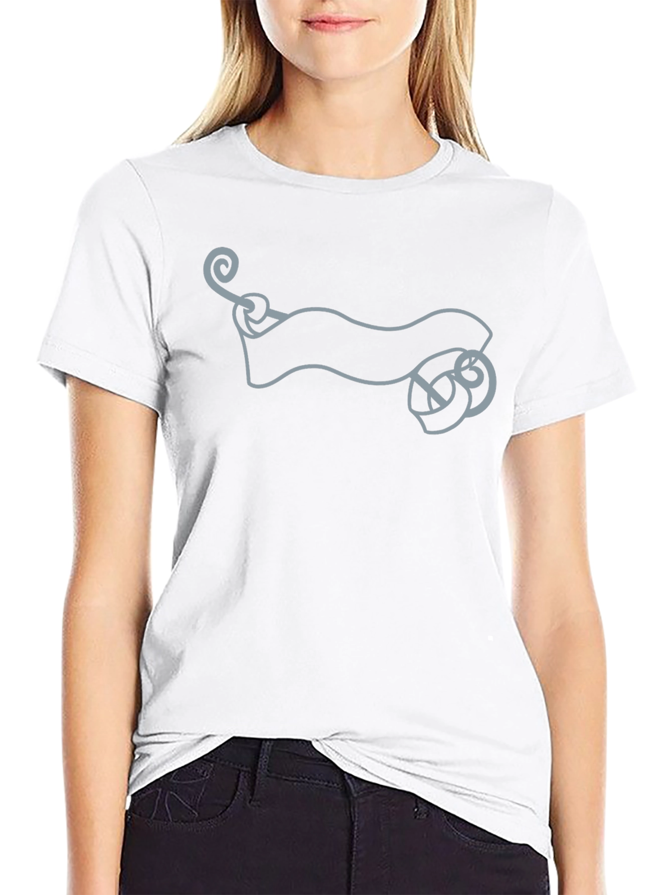 Mens Black Graphic Tee - Scroll Design