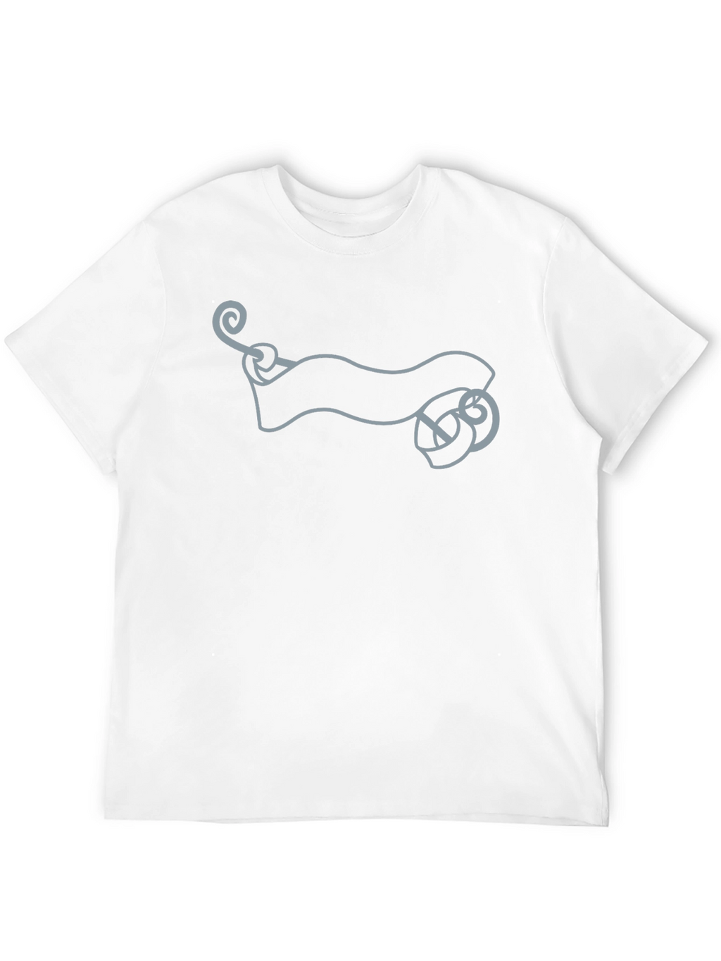 Mens Black Graphic Tee - Scroll Design