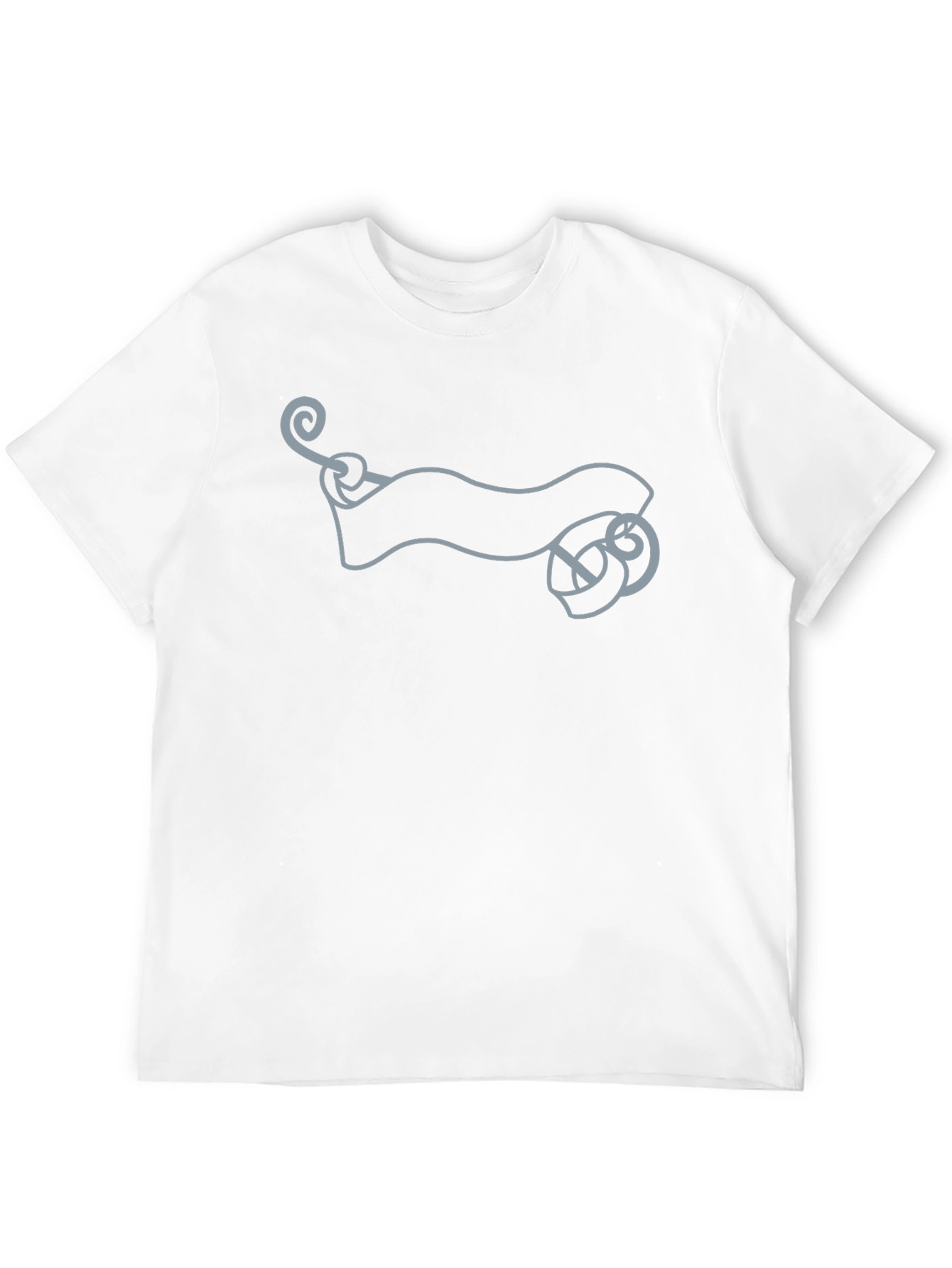 Mens Black Graphic Tee - Scroll Design
