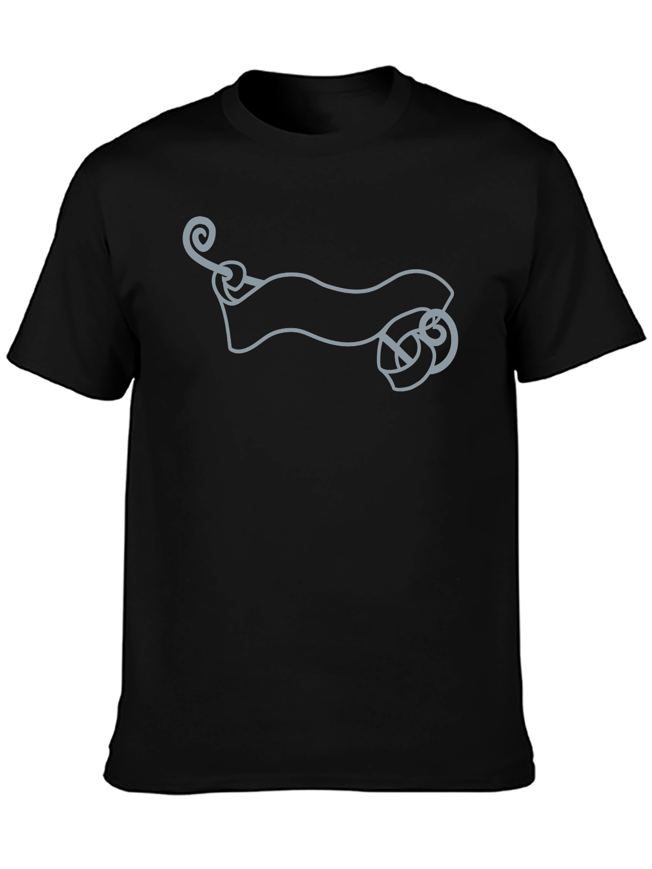 Mens Black Graphic Tee - Scroll Design