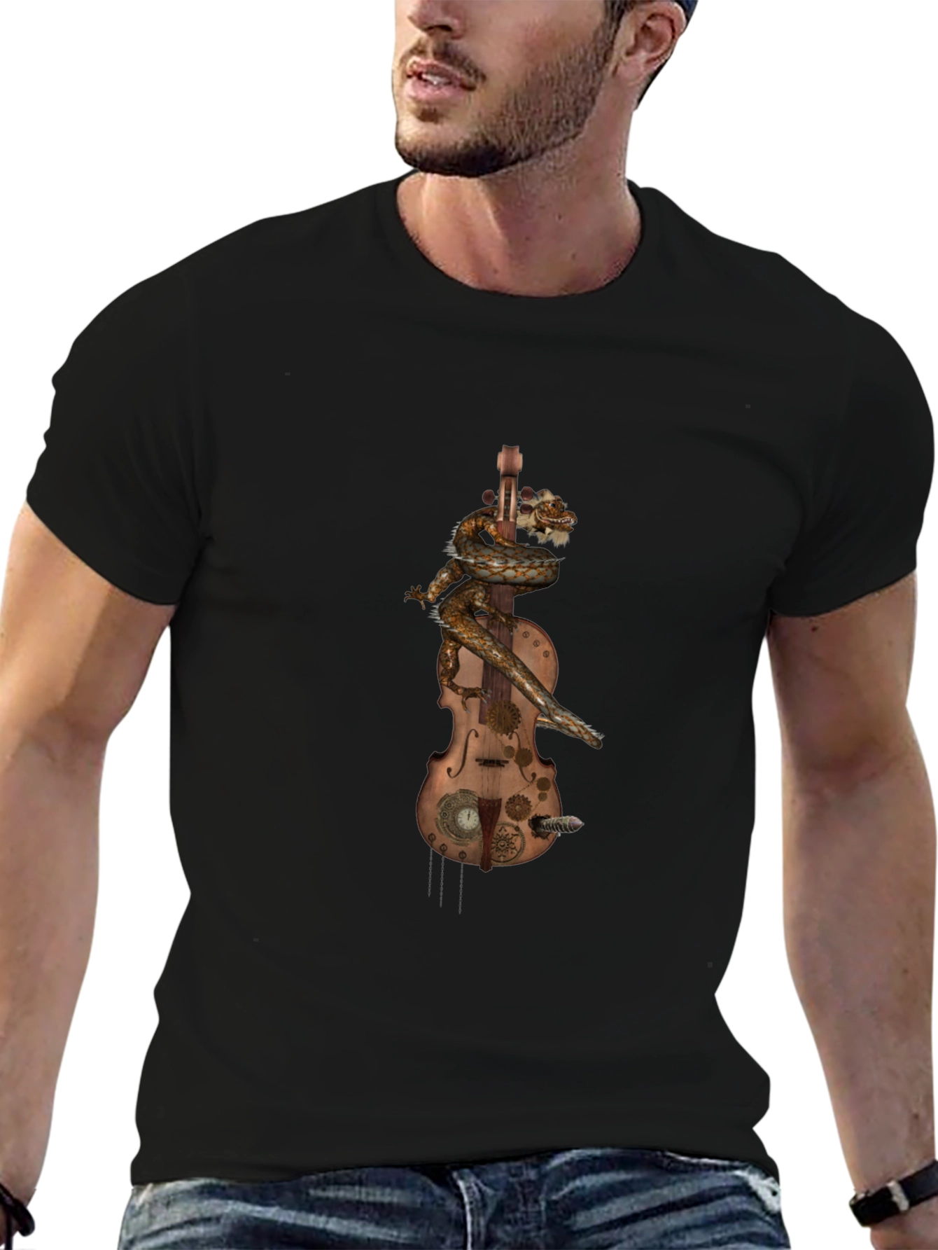 Steampunk Dragon Violin Graphic Tee