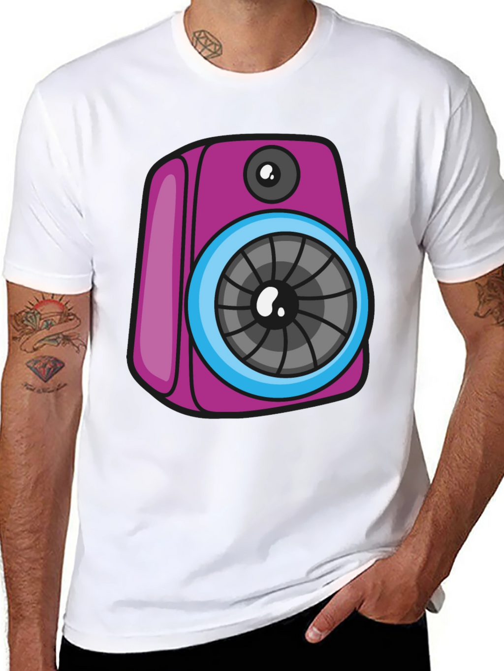 Funky Speaker Graphic Tee - Black