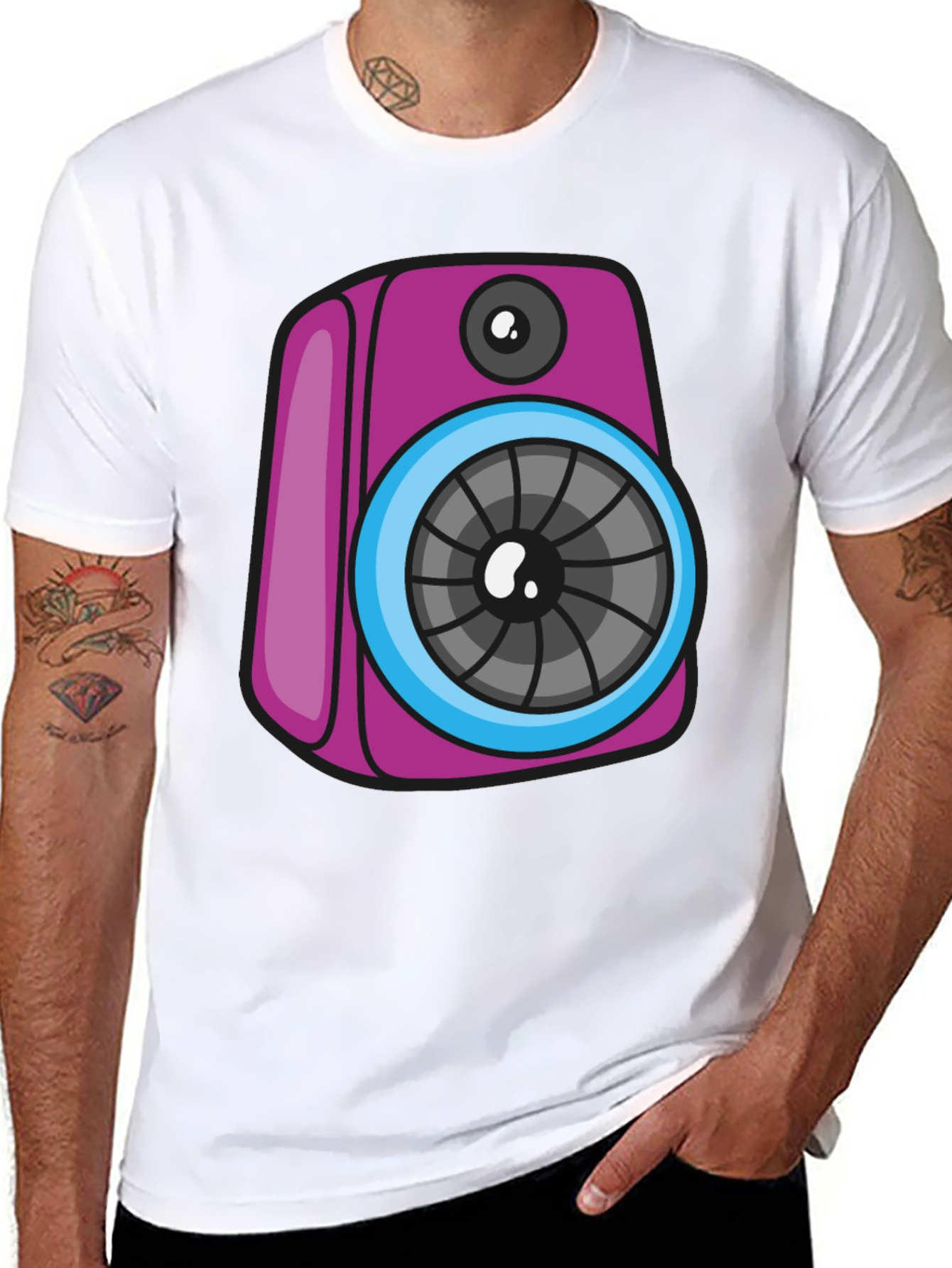 Funky Speaker Graphic Tee - Black