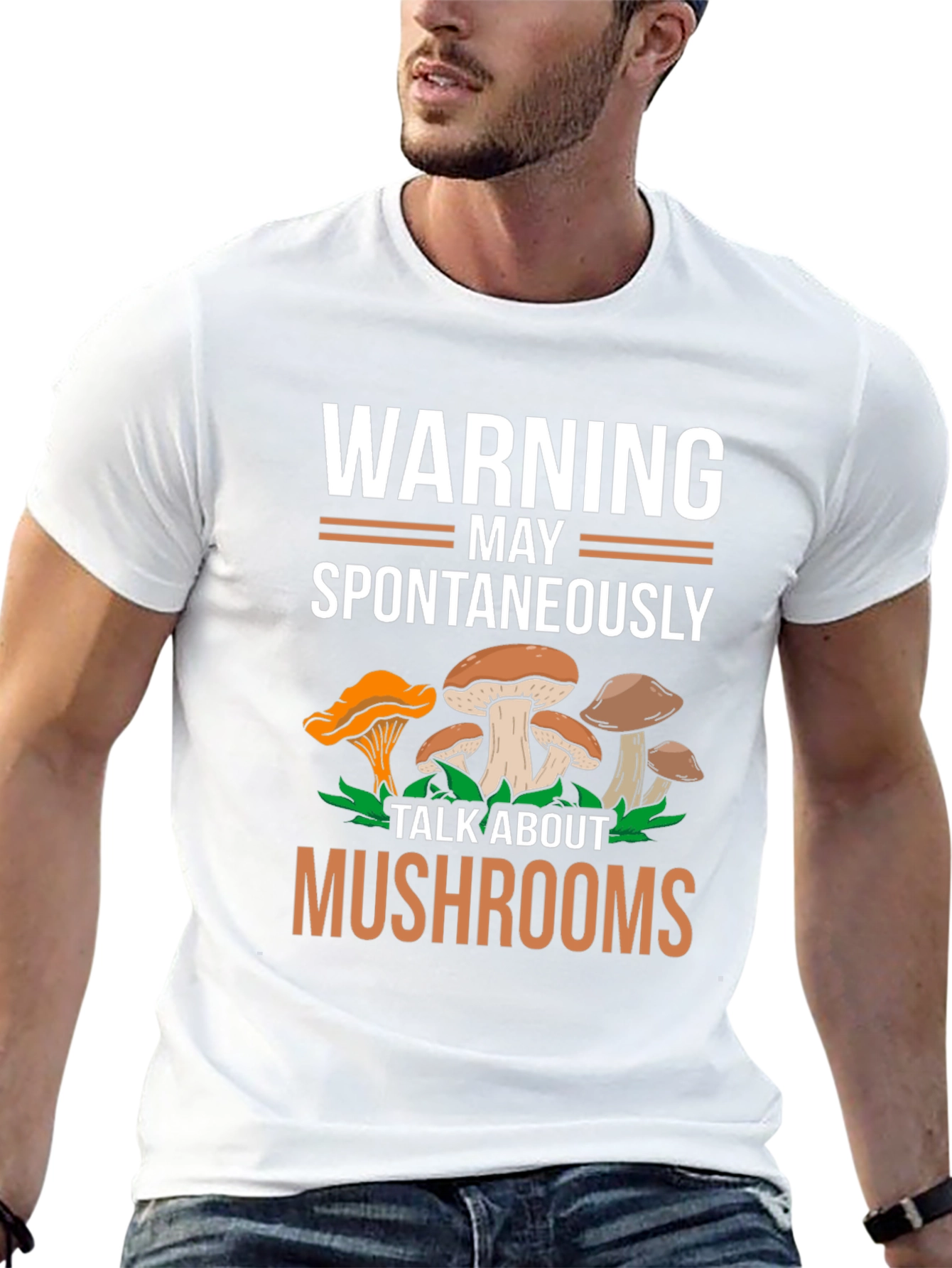 Warning May Spontaneously Talk About Mushrooms Tee