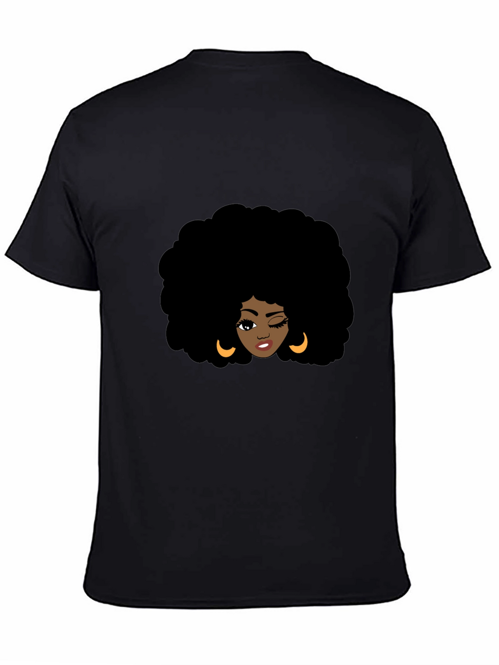 Afro Woman Graphic Black T-Shirt