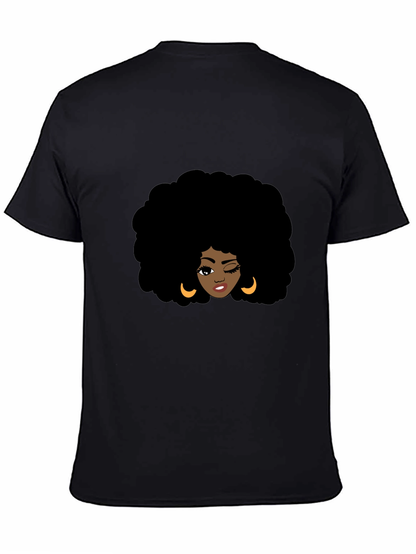 Afro Woman Graphic Black T-Shirt