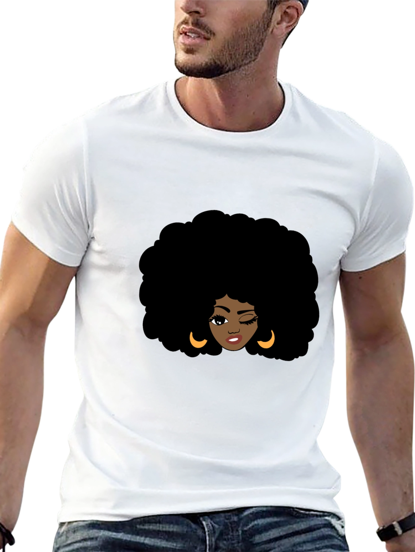 Afro Woman Graphic Black T-Shirt