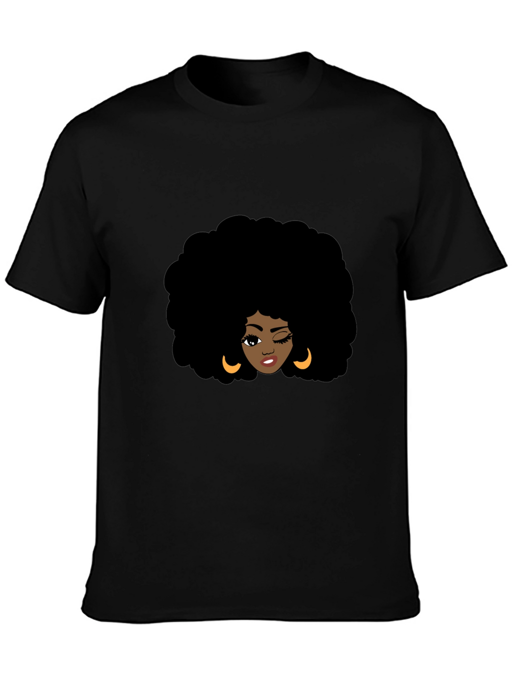 Afro Woman Graphic Black T-Shirt