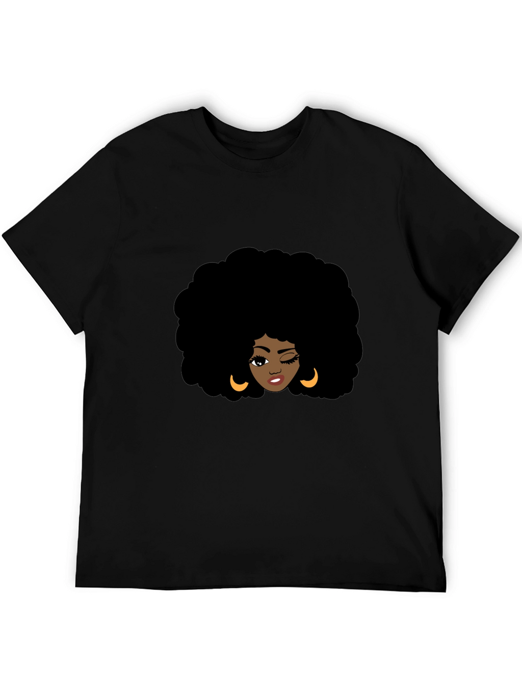 Afro Woman Graphic Black T-Shirt