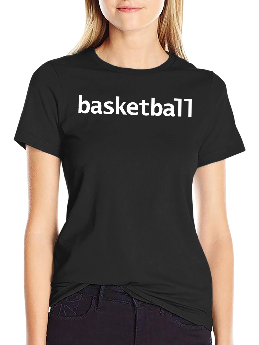 Basketball Graphic Print Black Tee