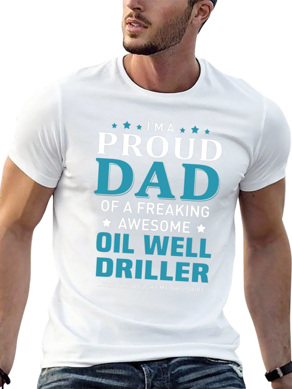 Proud Dad Oil Well Driller Graphic T-Shirt