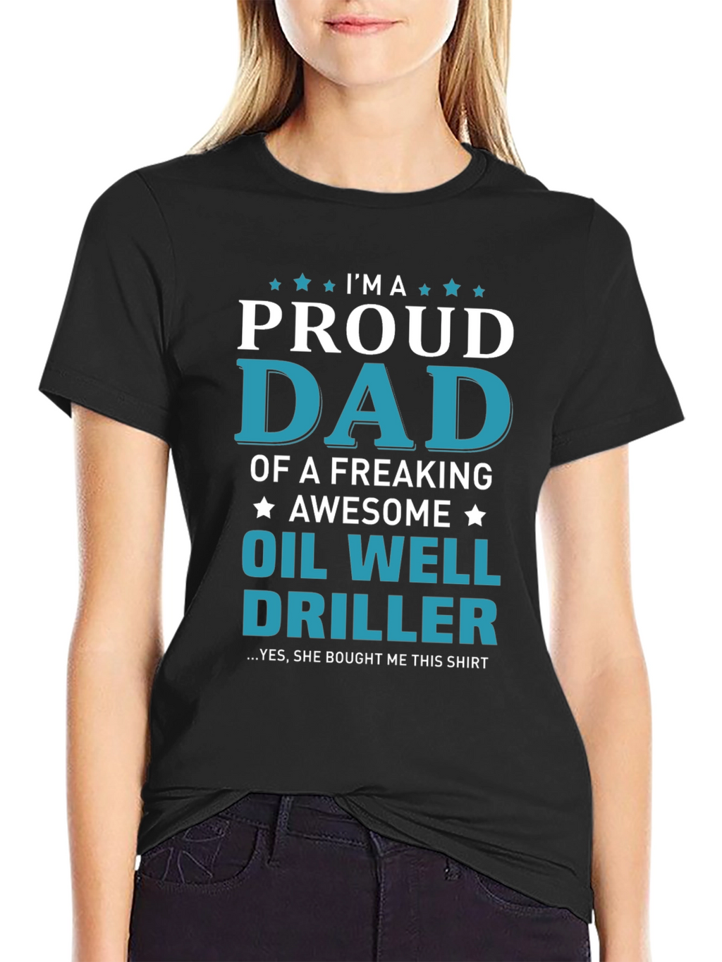 Proud Dad Oil Well Driller Graphic T-Shirt