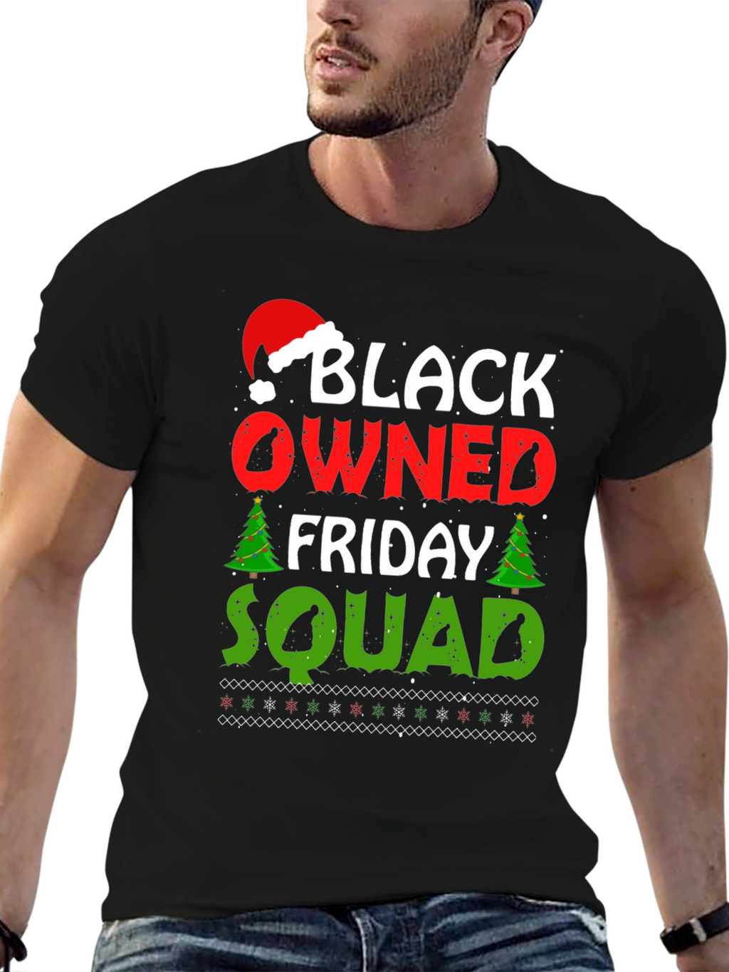 Black Owned Friday Squad Christmas T-Shirt