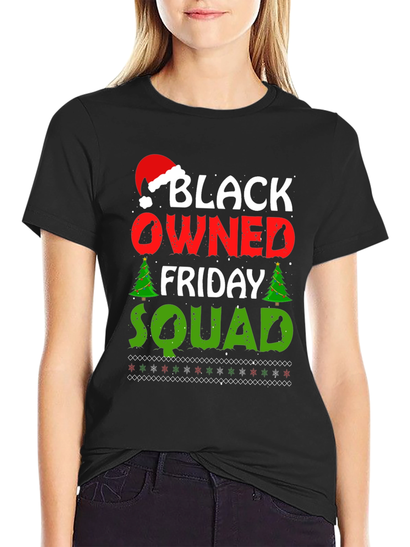 Black Owned Friday Squad Christmas T-Shirt