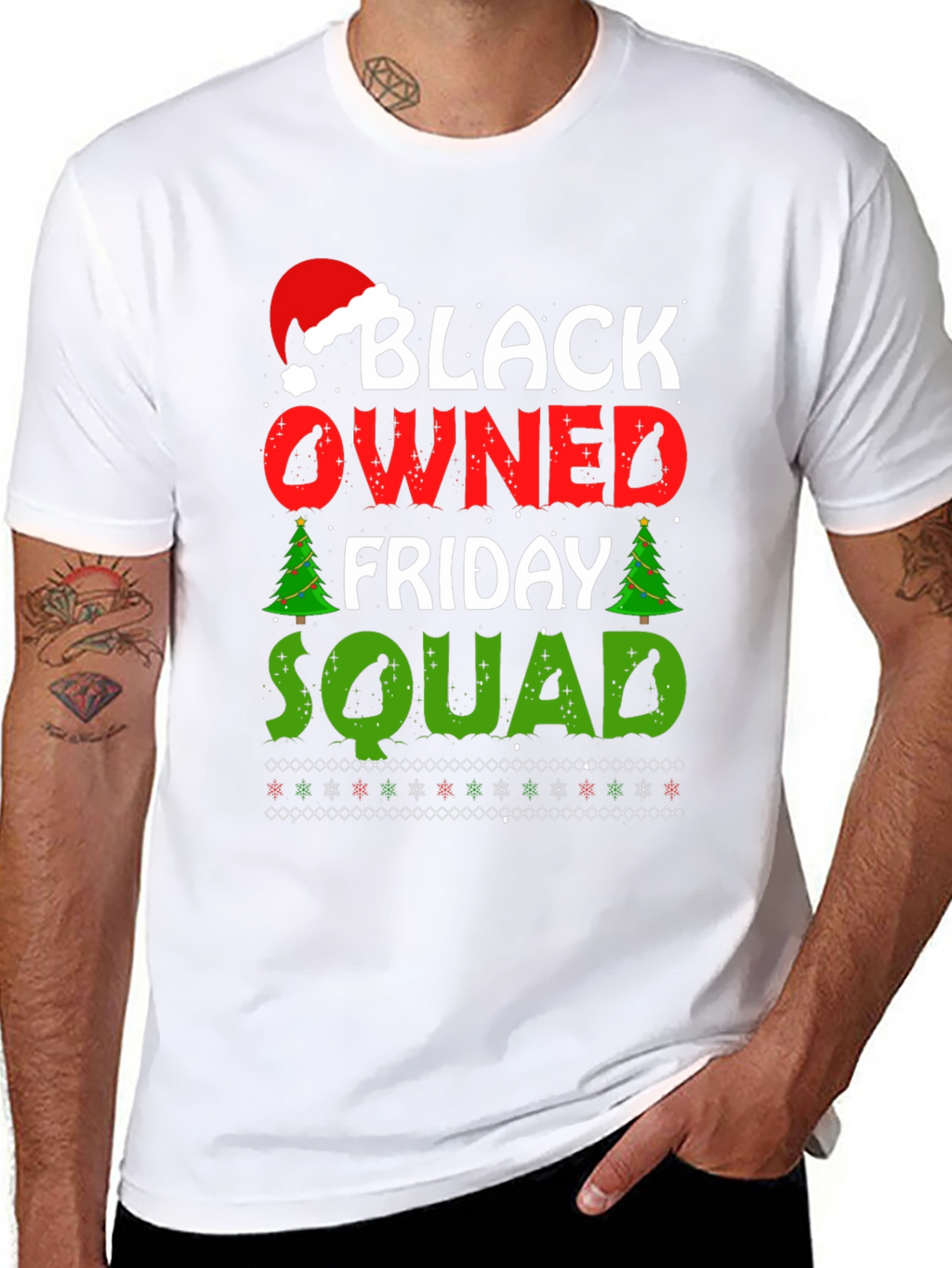 Black Owned Friday Squad Christmas T-Shirt