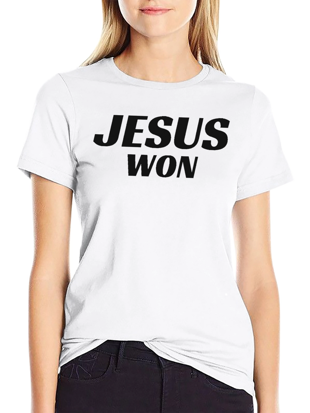 Jesus Won Black Crew Neck T-Shirt