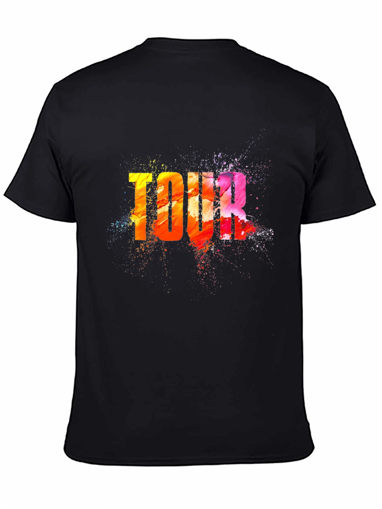 Colorful Tour Graphic Black T-Shirt