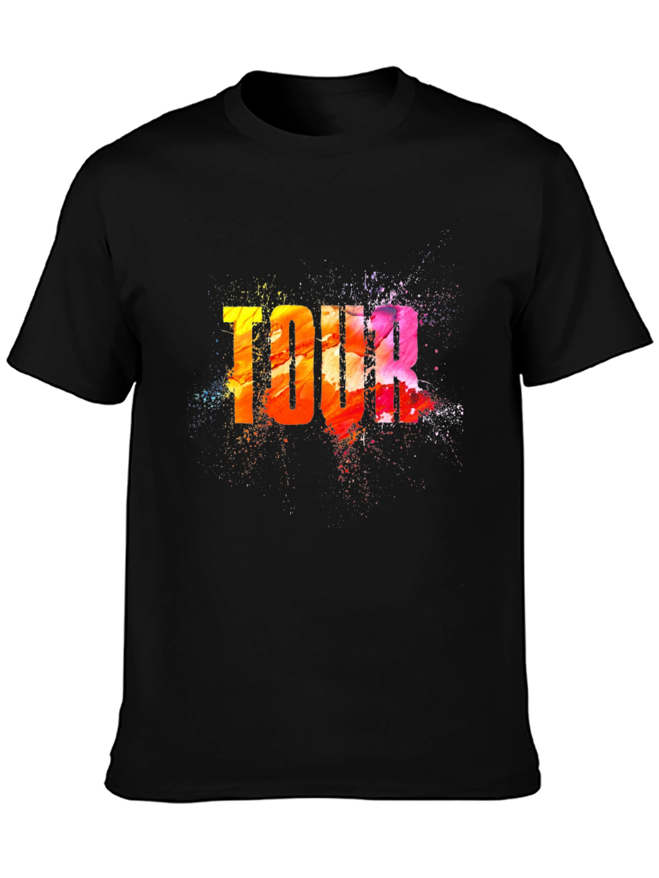 Colorful Tour Graphic Black T-Shirt