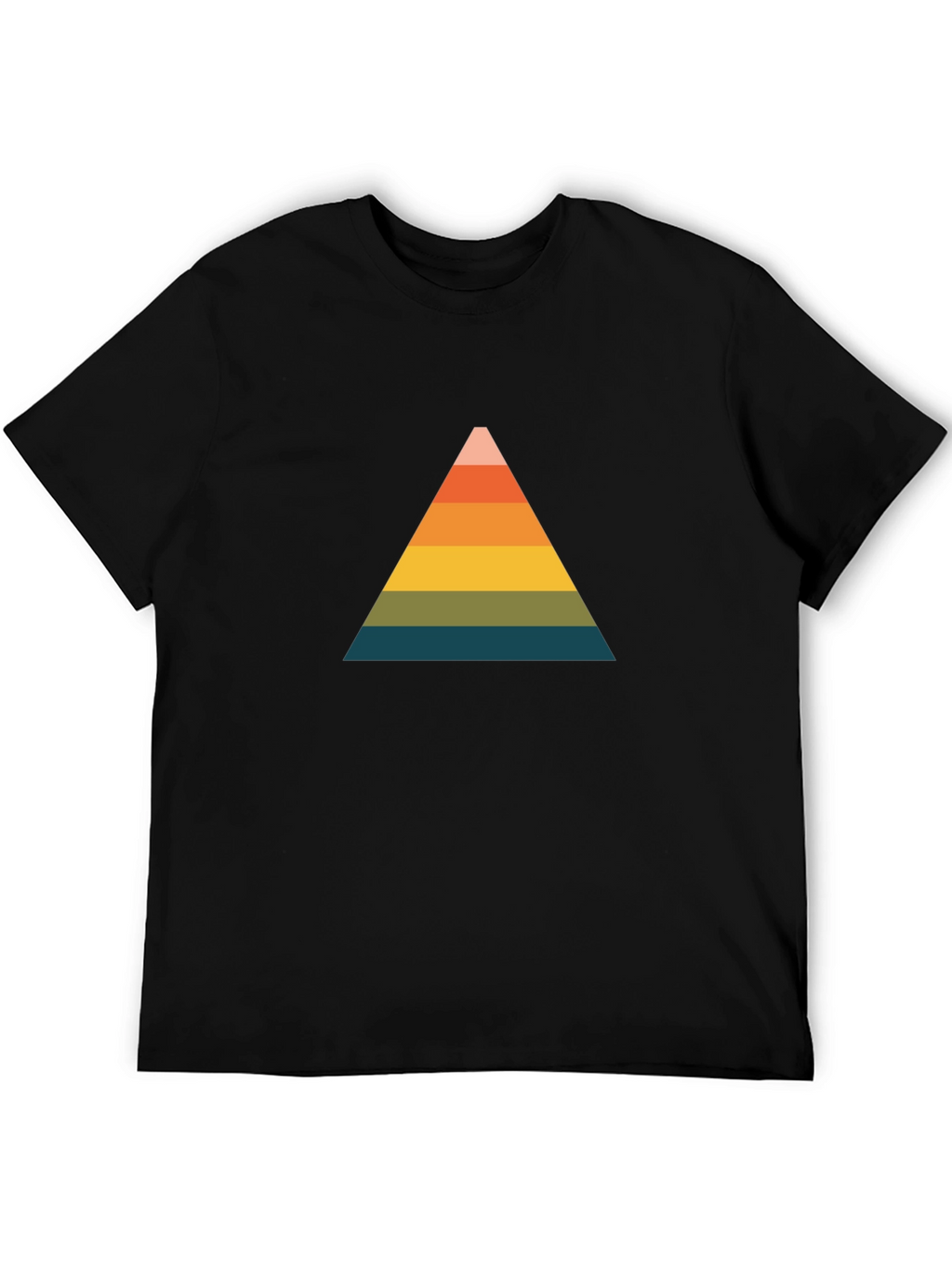 Retro Triangle Graphic Tee - Black Cotton Comfort