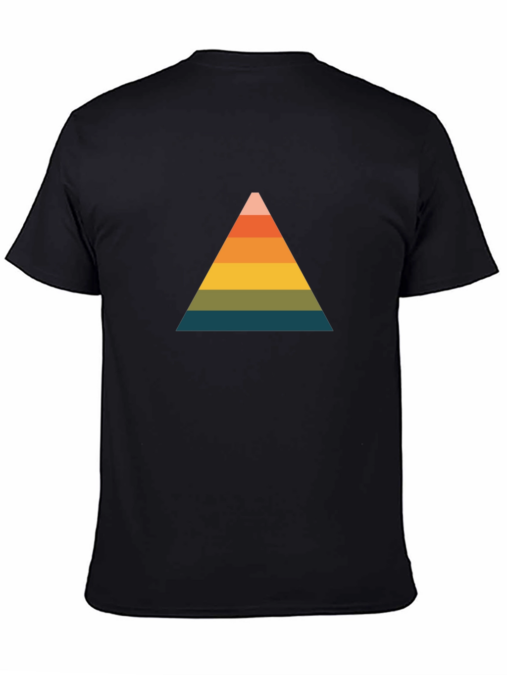 Retro Triangle Graphic Tee - Black Cotton Comfort