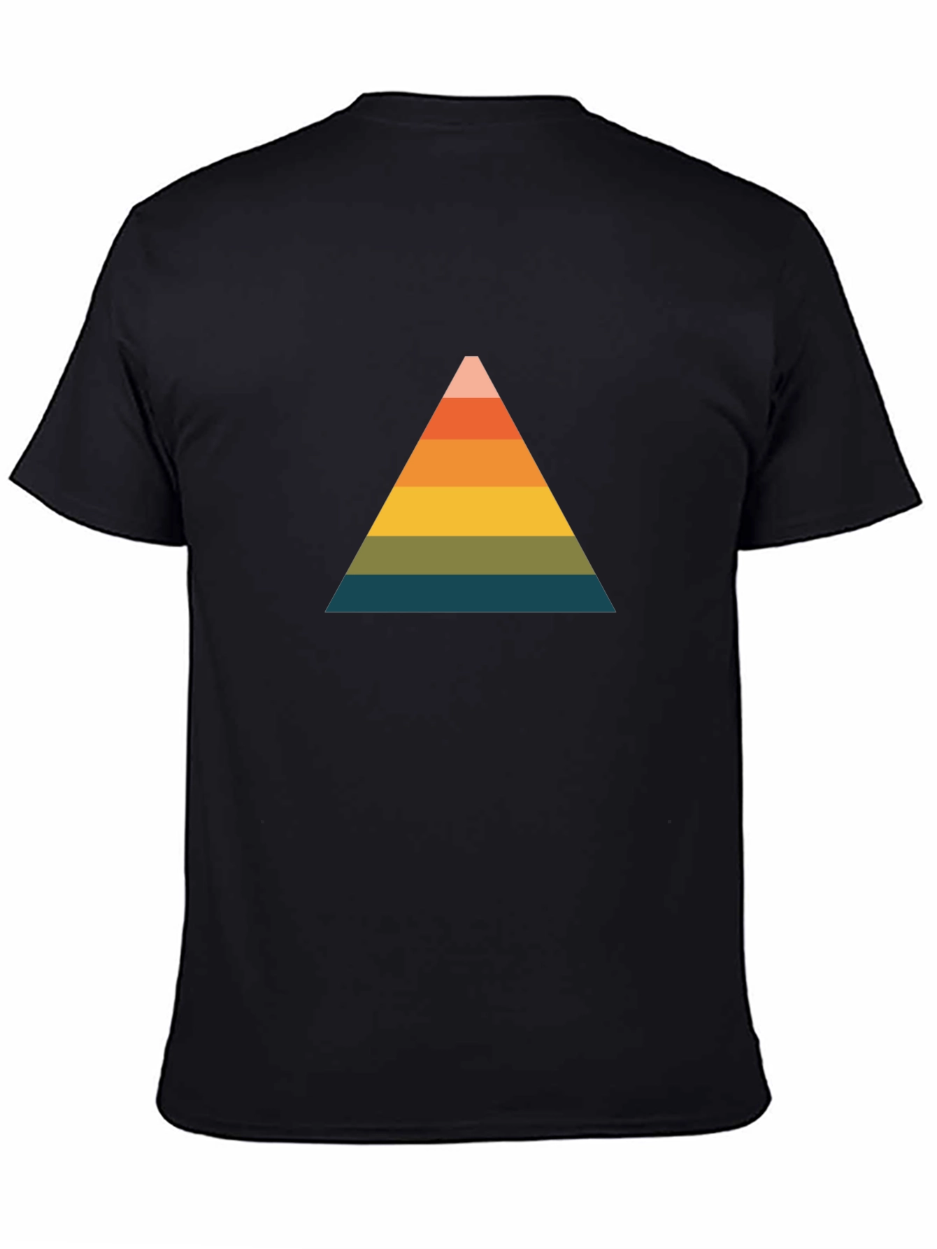 Retro Triangle Graphic Tee - Black Cotton Comfort