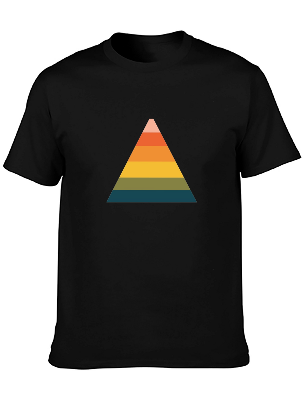 Retro Triangle Graphic Tee - Black Cotton Comfort