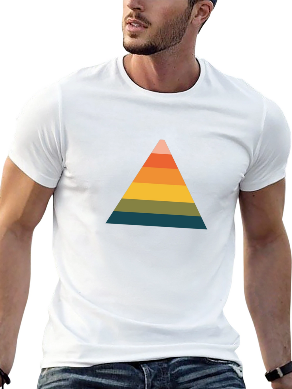 Retro Triangle Graphic Tee - Black Cotton Comfort
