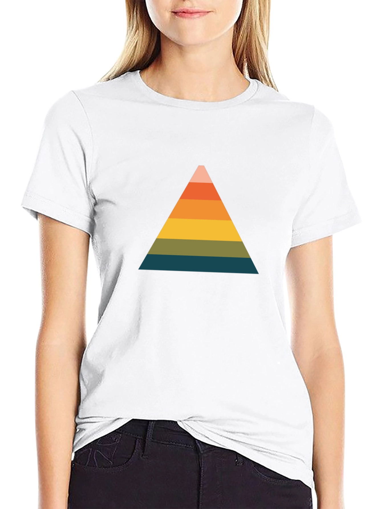 Retro Triangle Graphic Tee - Black Cotton Comfort