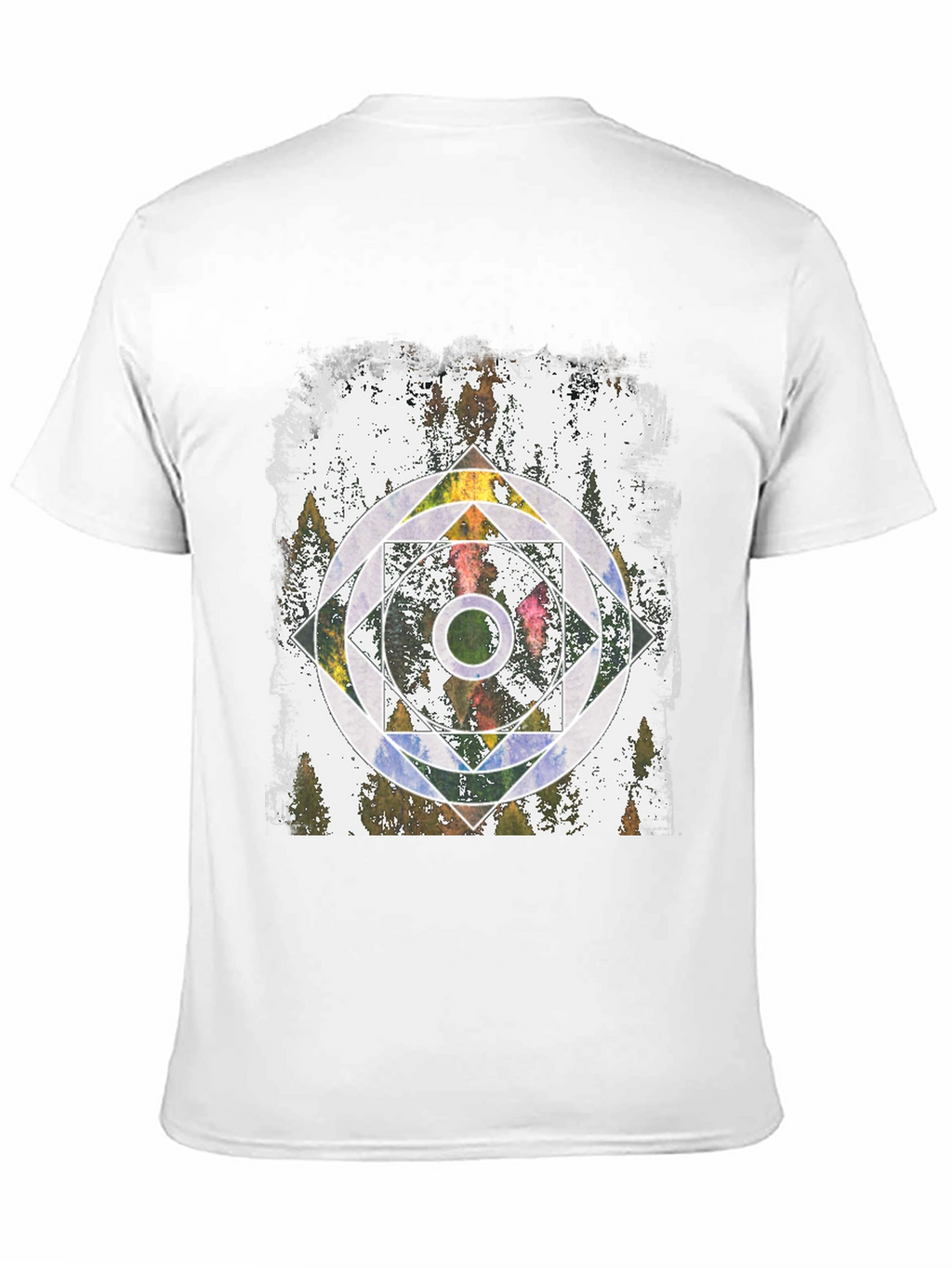 Geometric Forest Graphic Tee - Black Unisex T-Shirt