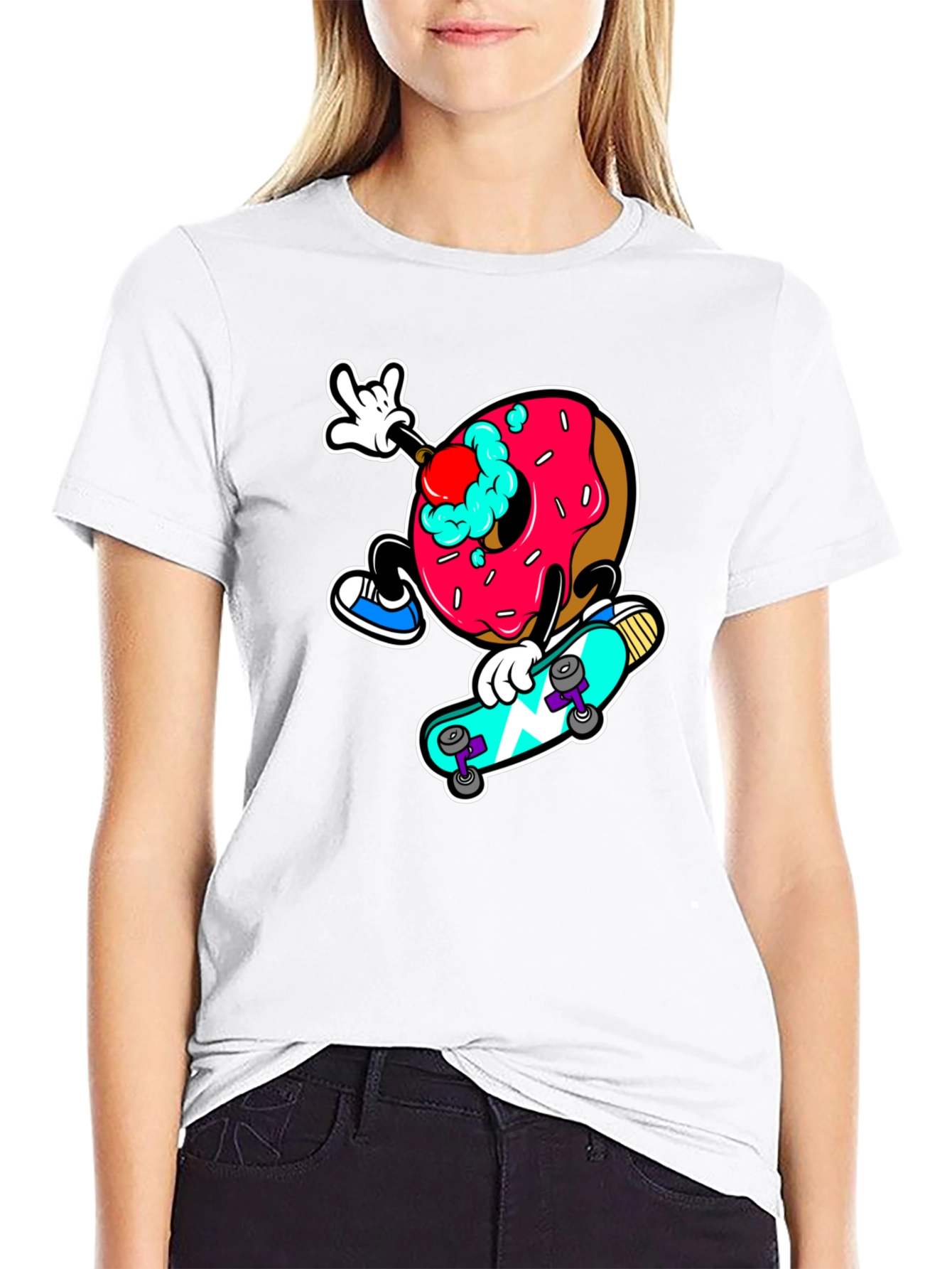 Donut Skateboard Graphic Tee
