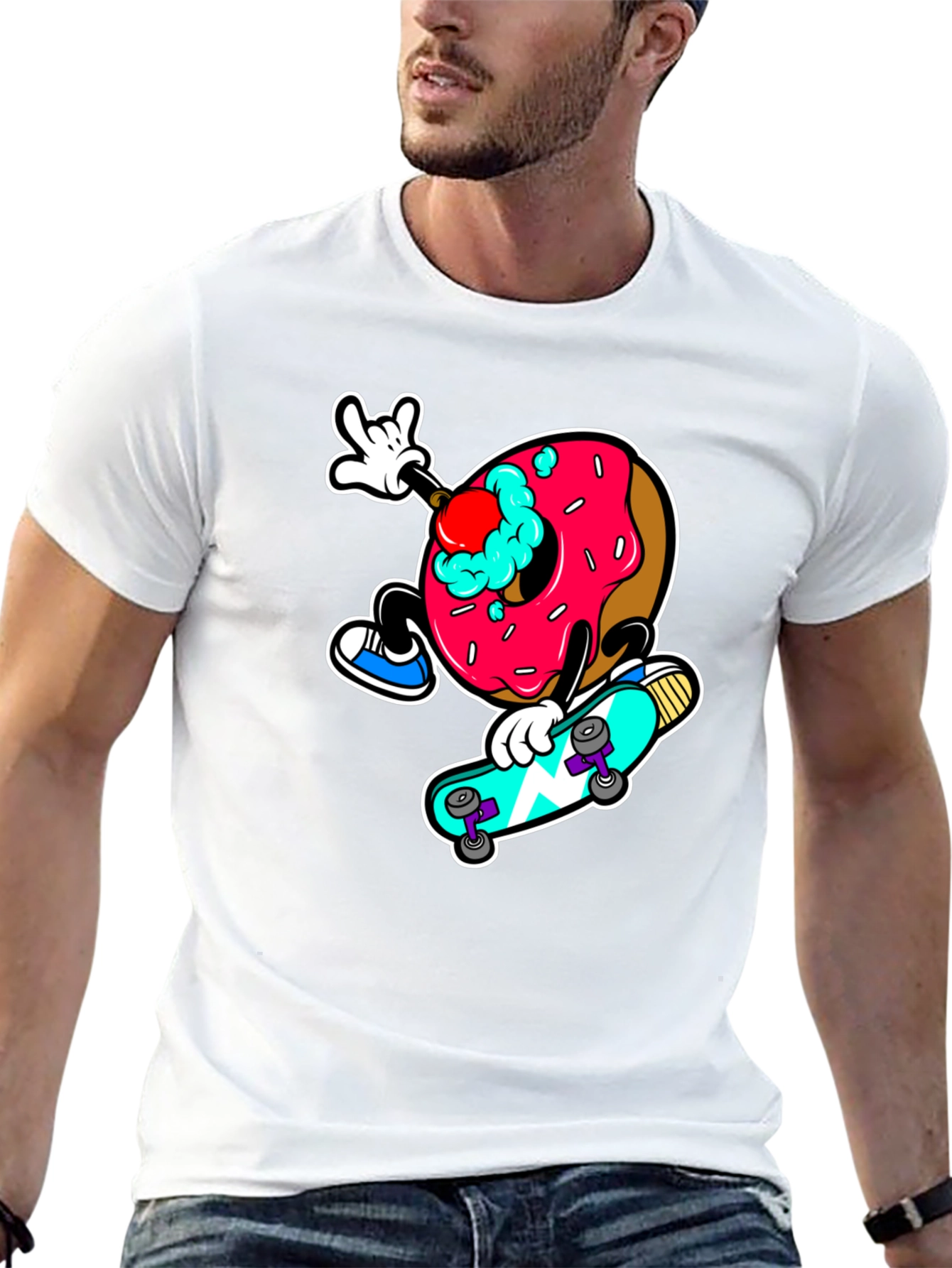 Donut Skateboard Graphic Tee