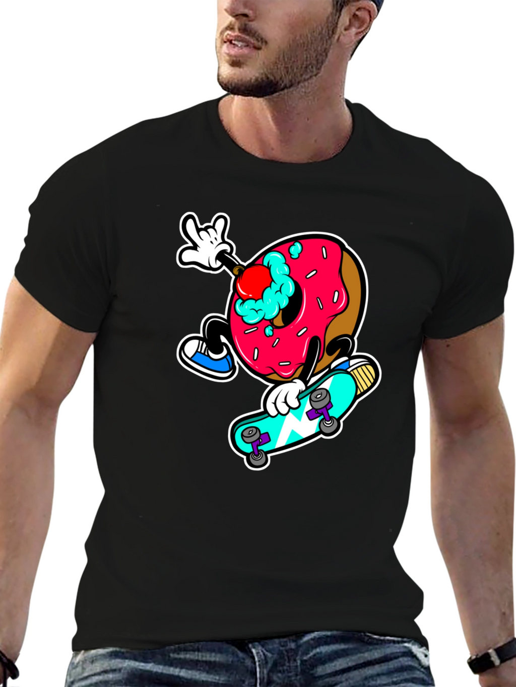 Donut Skateboard Graphic Tee