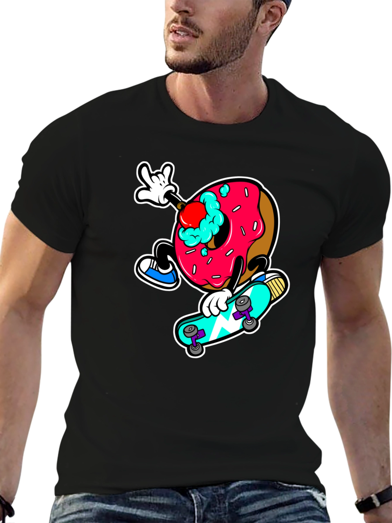 Donut Skateboard Graphic Tee