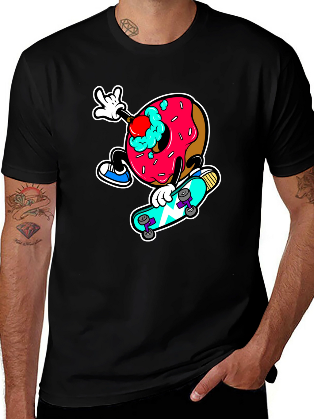 Donut Skateboard Graphic Tee