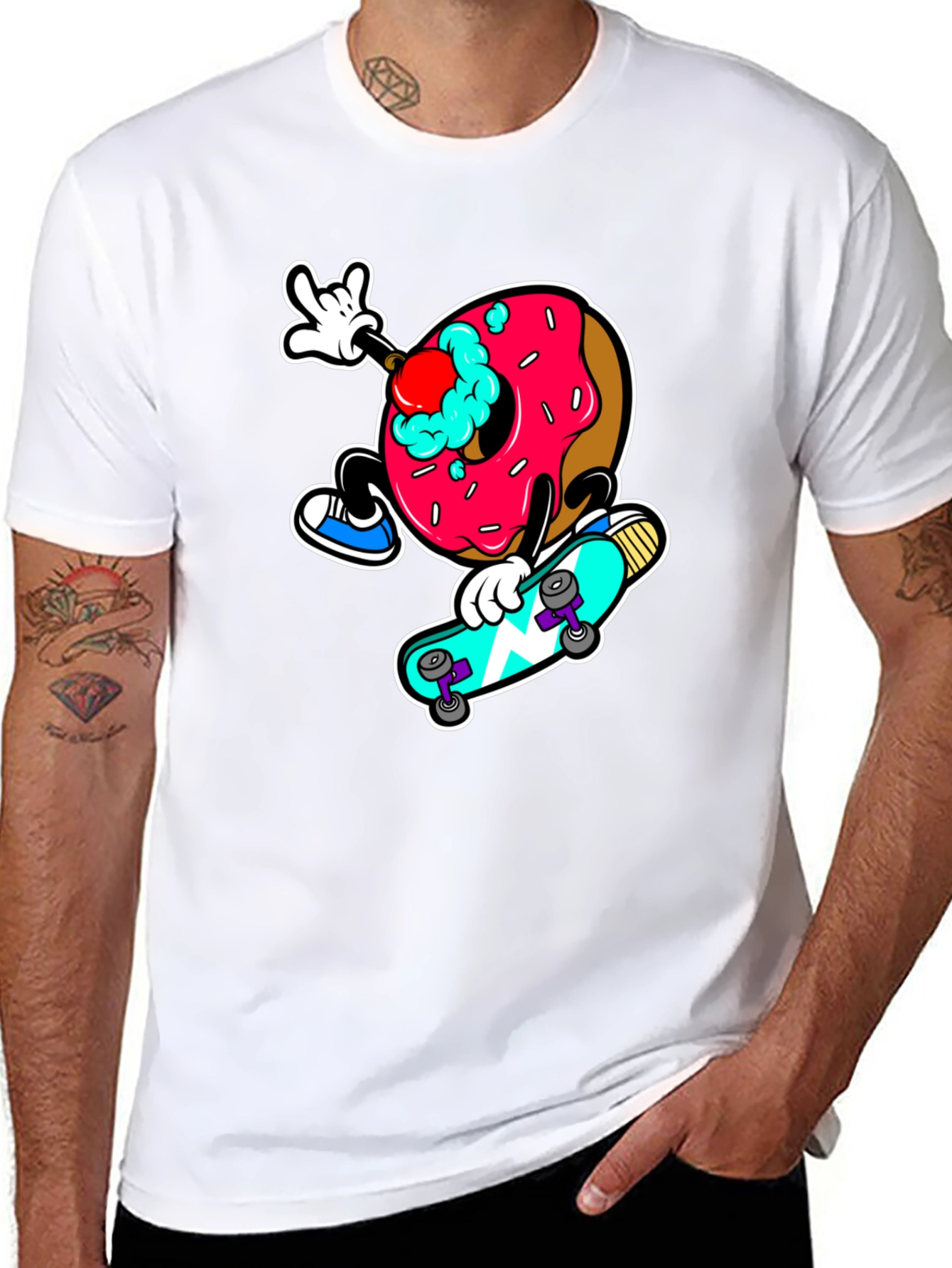 Donut Skateboard Graphic Tee