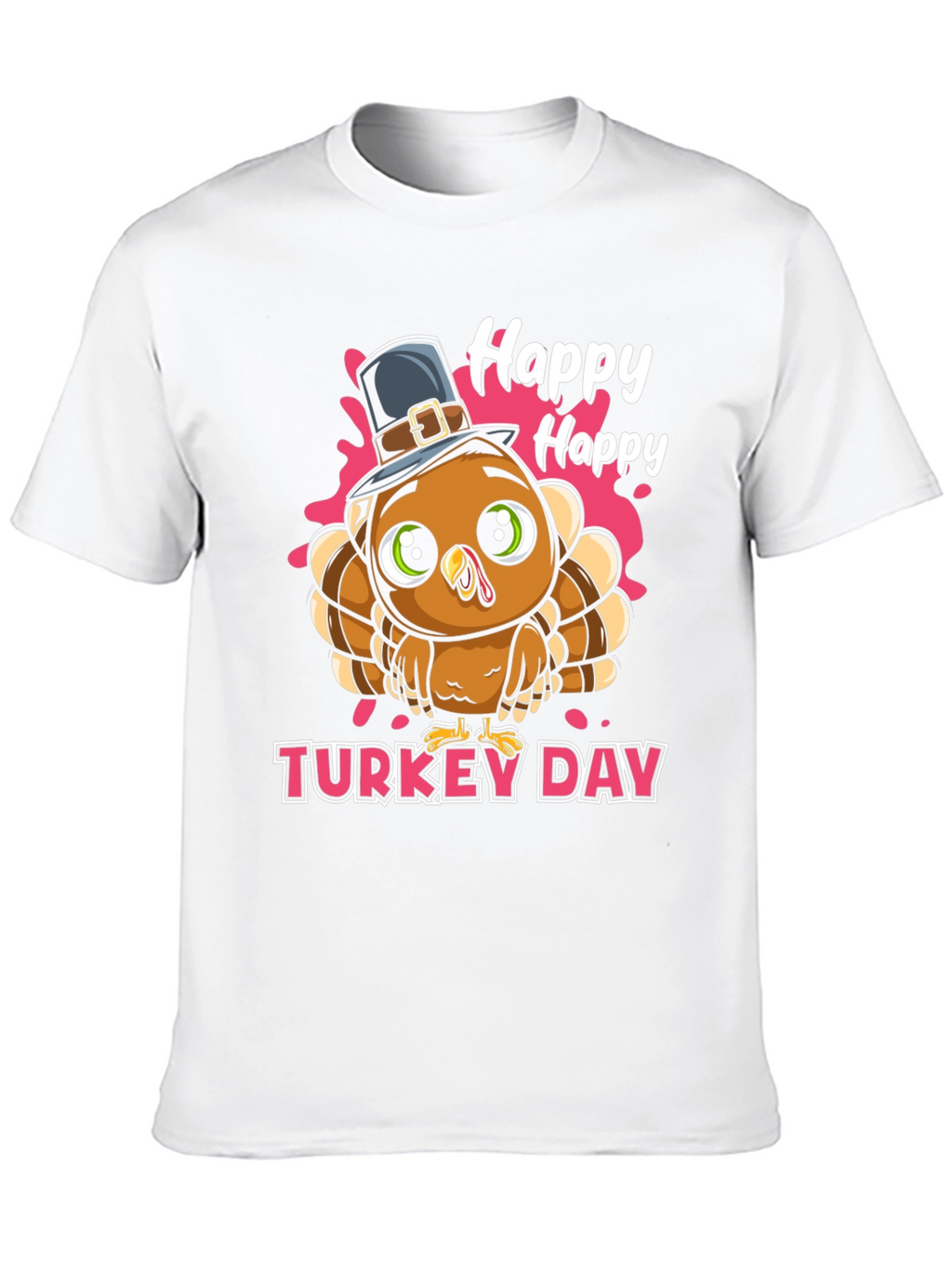 Happy Turkey Day Graphic Tee - Thanksgiving Apparel