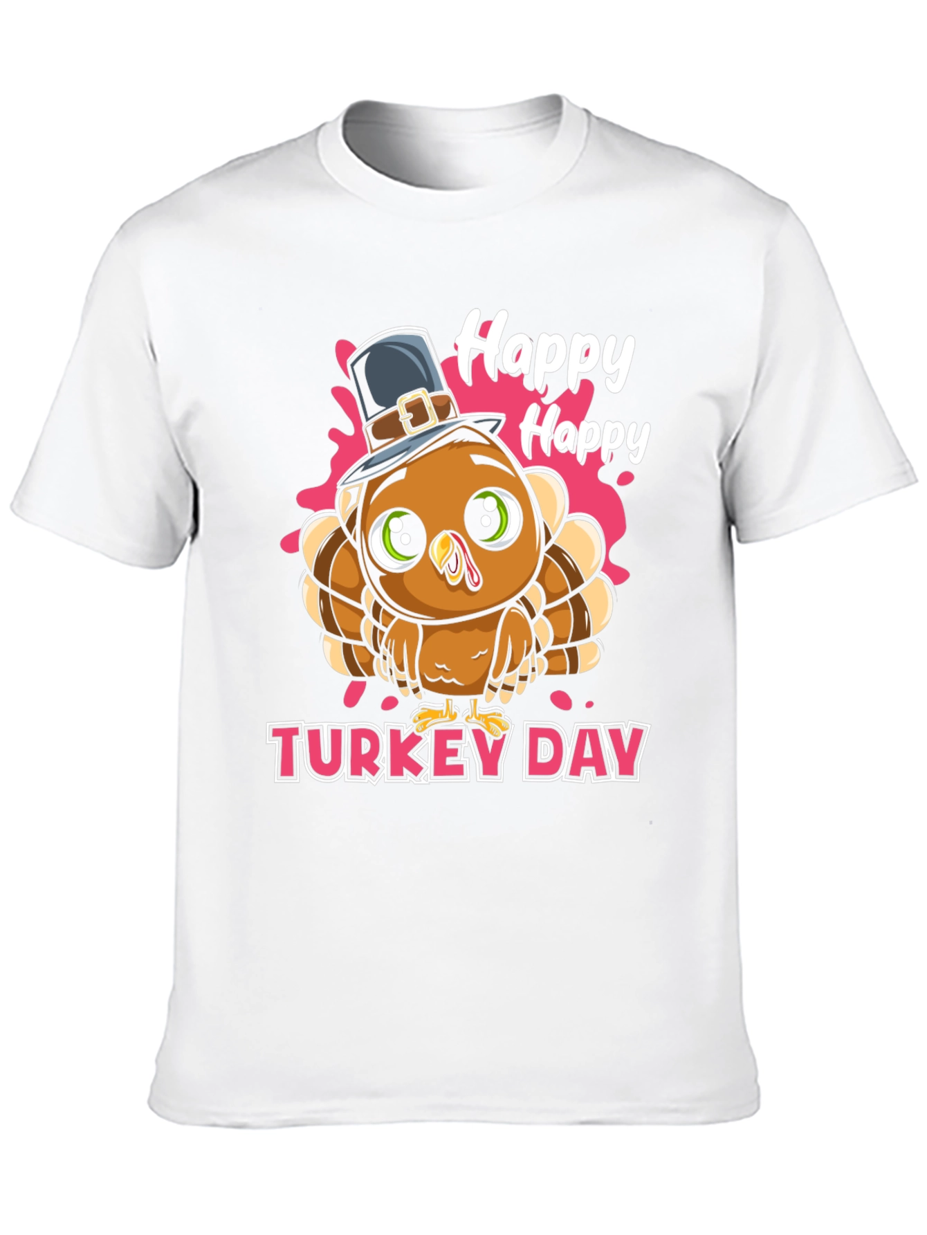 Happy Turkey Day Graphic Tee - Thanksgiving Apparel
