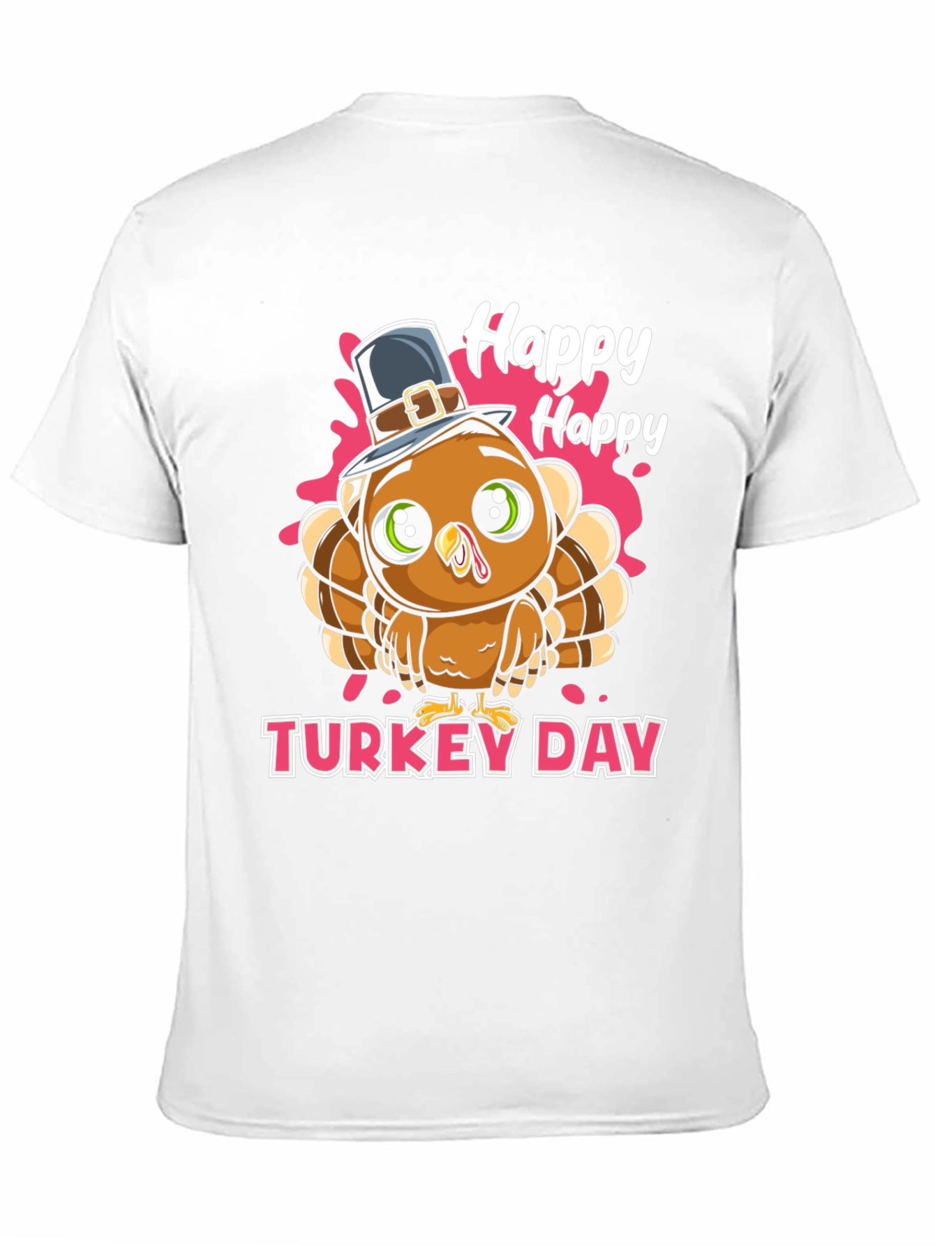 Happy Turkey Day Graphic Tee - Thanksgiving Apparel